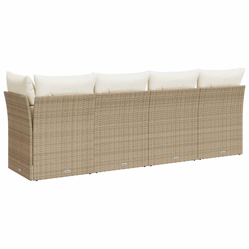 Afuera Living 4-Seater PE Rattan Modular Garden Sofa in Beige