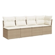 Afuera Living 4-Seater PE Rattan Modular Garden Sofa in Beige