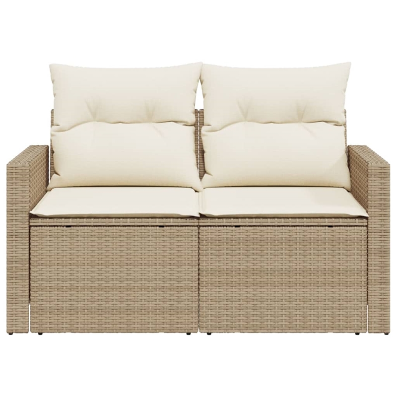 Afuera Living Rattan & Powder-Coated Steel Medium Foldable Garden Sofa in Beige
