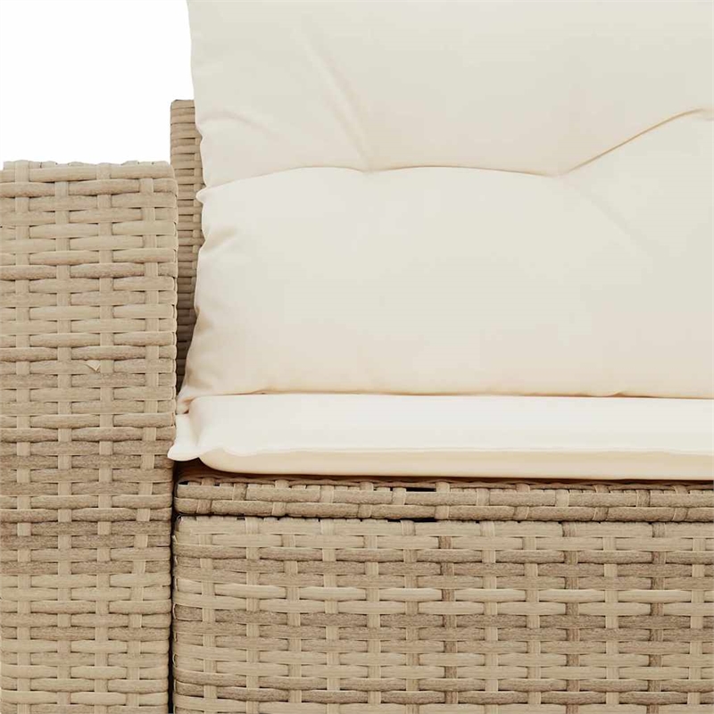 Afuera Living Rattan & Powder-Coated Steel Medium Foldable Garden Sofa in Beige