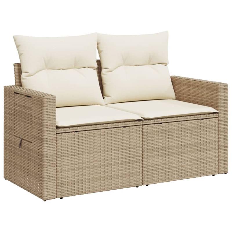 Afuera Living Rattan & Powder-Coated Steel Medium Foldable Garden Sofa in Beige