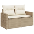 Afuera Living Rattan & Powder-Coated Steel Medium Foldable Garden Sofa in Beige