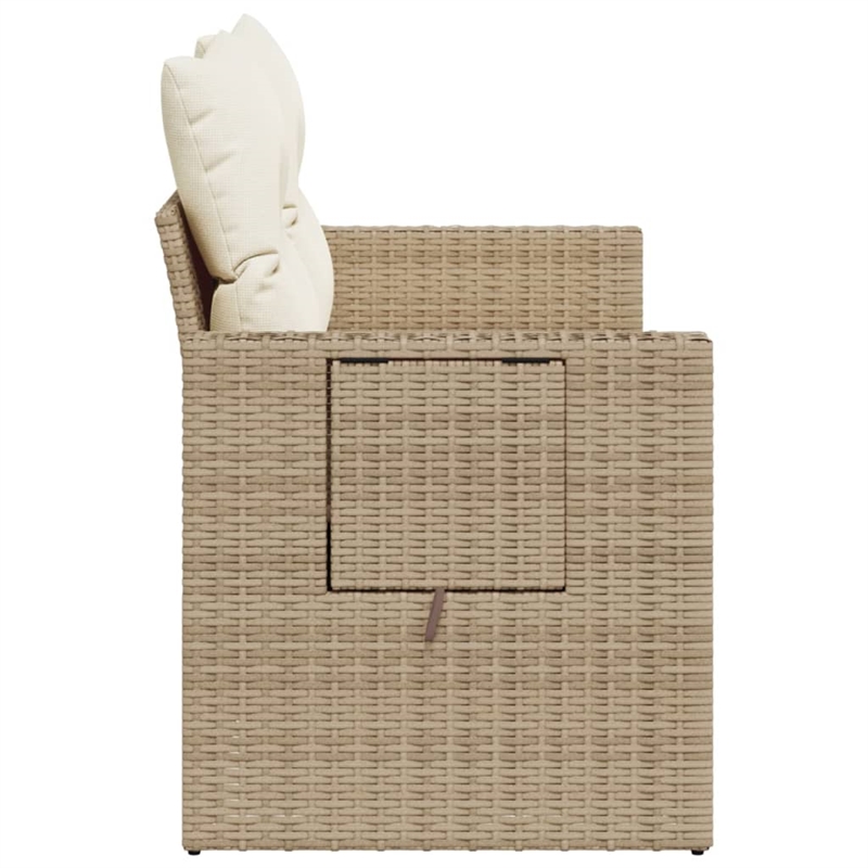 Afuera Living Rattan & Powder-Coated Steel Medium Foldable Garden Sofa in Beige