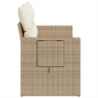 Afuera Living Rattan & Powder-Coated Steel Medium Foldable Garden Sofa in Beige