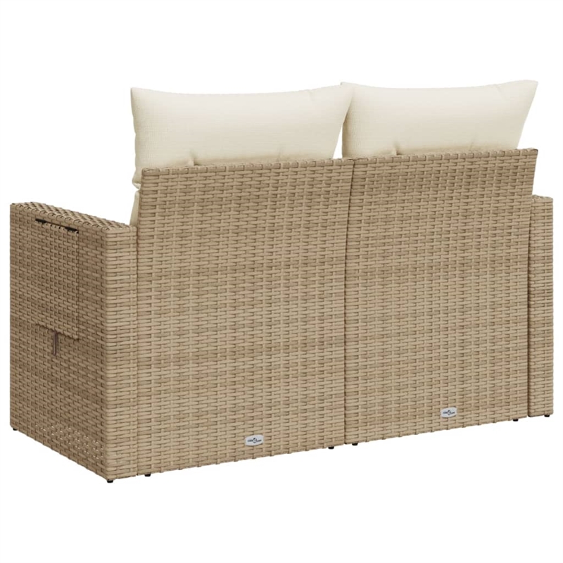 Afuera Living Rattan & Powder-Coated Steel Medium Foldable Garden Sofa in Beige