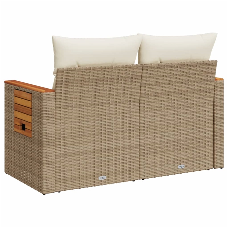 Afuera Living Contemporary Synthetic Poly Rattan Garden Sofa in Beige