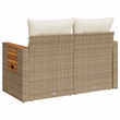 Afuera Living Contemporary Synthetic Poly Rattan Garden Sofa in Beige