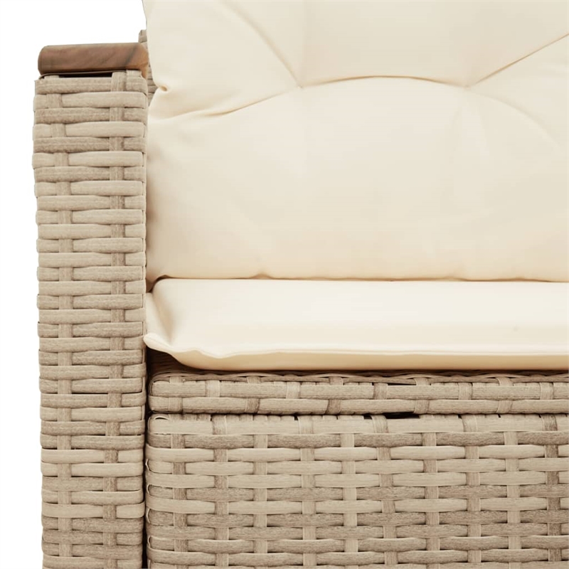 Afuera Living Contemporary Synthetic Poly Rattan Garden Sofa in Beige