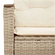 Afuera Living Contemporary Synthetic Poly Rattan Garden Sofa in Beige