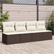 Afuera Living Poly Rattan & Powder-Coated Steel Garden Sofa in Brown & Cream