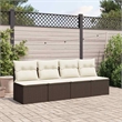Afuera Living Poly Rattan & Powder-Coated Steel Garden Sofa in Brown & Cream