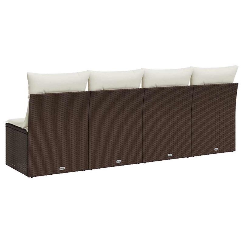 Afuera Living Poly Rattan & Powder-Coated Steel Garden Sofa in Brown & Cream
