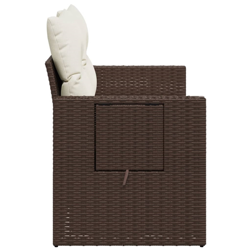 Afuera Living Poly Rattan 2-Seater Foldable Garden Sofa in Brown