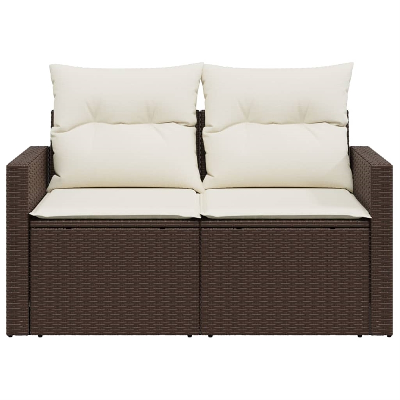 Afuera Living Poly Rattan 2-Seater Foldable Garden Sofa in Brown