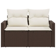 Afuera Living Poly Rattan 2-Seater Foldable Garden Sofa in Brown