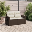Afuera Living Poly Rattan 2-Seater Foldable Garden Sofa in Brown