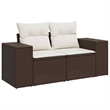 Afuera Living Contemporary Synthetic Poly Rattan Garden Sofa in Brown