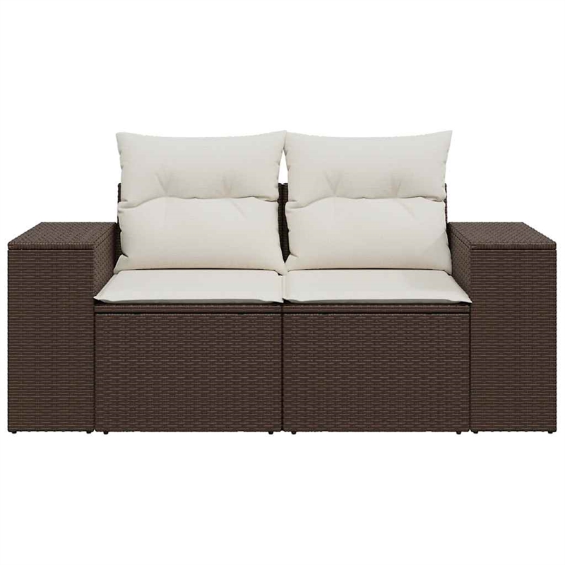 Afuera Living Contemporary Synthetic Poly Rattan Garden Sofa in Brown