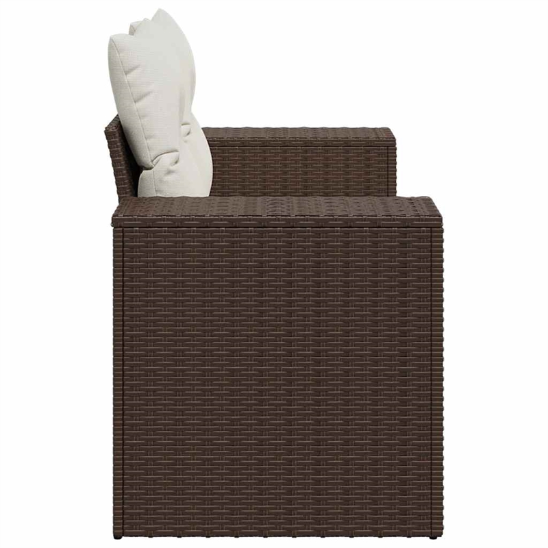 Afuera Living Contemporary Synthetic Poly Rattan Garden Sofa in Brown