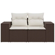 Afuera Living Contemporary Synthetic Poly Rattan Garden Sofa in Brown