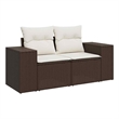 Afuera Living Contemporary Synthetic Poly Rattan Garden Sofa in Brown