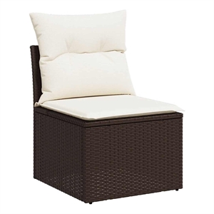 Afuera Living Contemporary Rattan Garden Chair in Brown/Cream