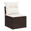 Afuera Living Contemporary Rattan Garden Chair in Brown/Cream