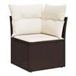 Afuera Living Garden Sofa in Brown Poly Rattan Medium Removable Covers