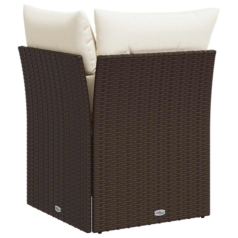 Afuera Living Garden Sofa in Brown Poly Rattan Medium Removable Covers