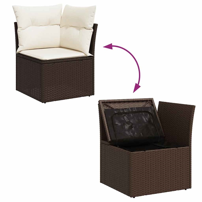 Afuera Living Garden Sofa in Brown Poly Rattan Medium Removable Covers