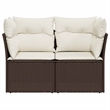 Afuera Living Contemporary Rattan Garden Sofa in Brown & Cream