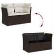 Afuera Living Contemporary Rattan Garden Sofa in Brown & Cream
