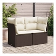 Afuera Living Contemporary Rattan Garden Sofa in Brown & Cream