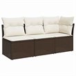 Afuera Living Contemporary Rattan Garden Sofa in Brown & Cream