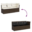 Afuera Living Contemporary Rattan Garden Sofa in Brown & Cream