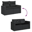 Afuera Living 2-Seater Rattan & Powder-Coated Steel Modular Garden Sofa in Black
