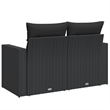 Afuera Living 2-Seater Rattan & Powder-Coated Steel Modular Garden Sofa in Black