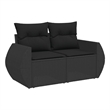 Afuera Living 2-Seater Poly Rattan Modular Garden Sofa in Black