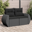 Afuera Living 2-Seater Poly Rattan Modular Garden Sofa in Black