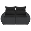 Afuera Living 2-Seater Poly Rattan Modular Garden Sofa in Black
