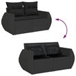 Afuera Living 2-Seater Poly Rattan Modular Garden Sofa in Black