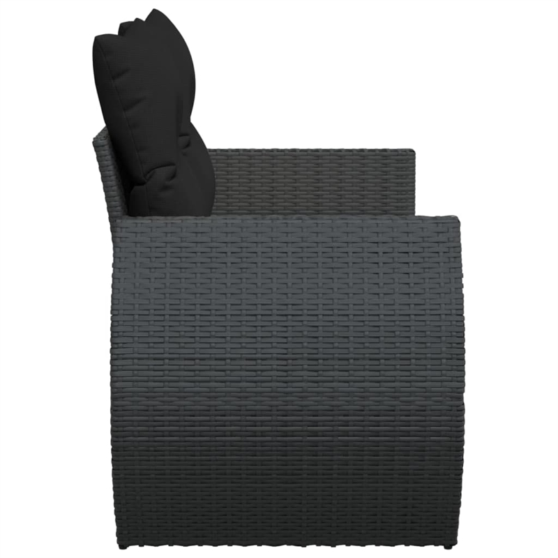 Afuera Living 2-Seater Poly Rattan Modular Garden Sofa in Black