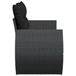 Afuera Living 2-Seater Poly Rattan Modular Garden Sofa in Black