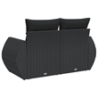 Afuera Living 2-Seater Poly Rattan Modular Garden Sofa in Black