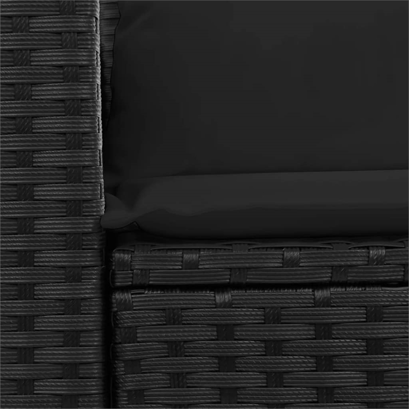 Afuera Living 2-Seater Poly Rattan Modular Garden Sofa in Black