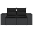 Afuera Living Rattan & Powder-Coated Steel Garden Sofa With Polyester in Black