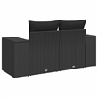 Afuera Living Rattan & Powder-Coated Steel Garden Sofa With Polyester in Black