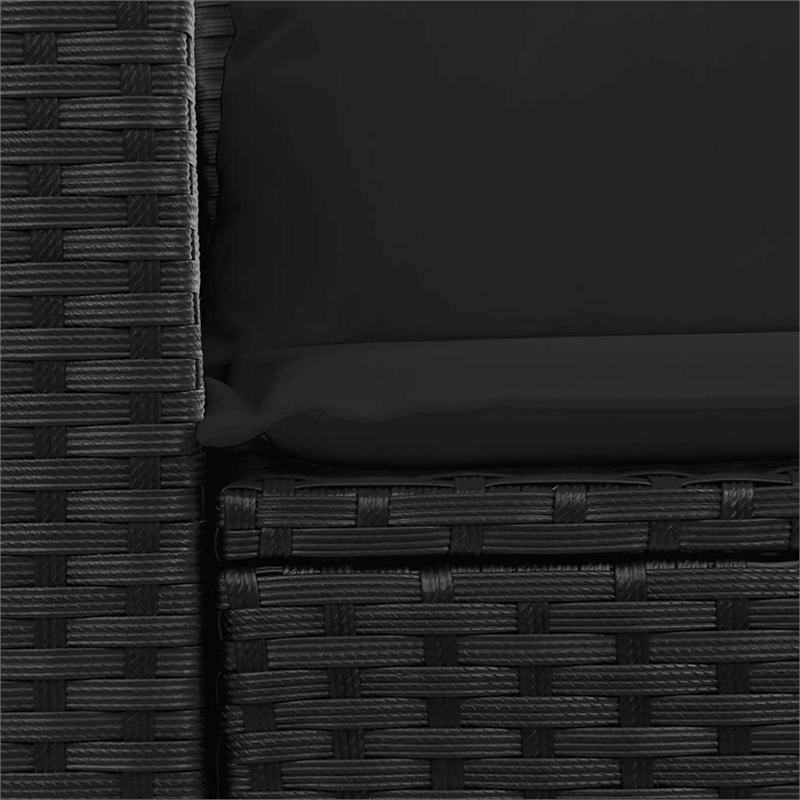Afuera Living Rattan & Powder-Coated Steel Garden Sofa With Polyester in Black