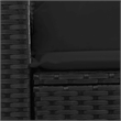 Afuera Living Rattan & Powder-Coated Steel Garden Sofa With Polyester in Black