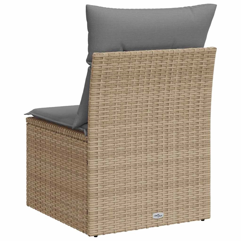 Afuera Living Single Rattan & Steel & Polyester Garden Sofa in Beige
